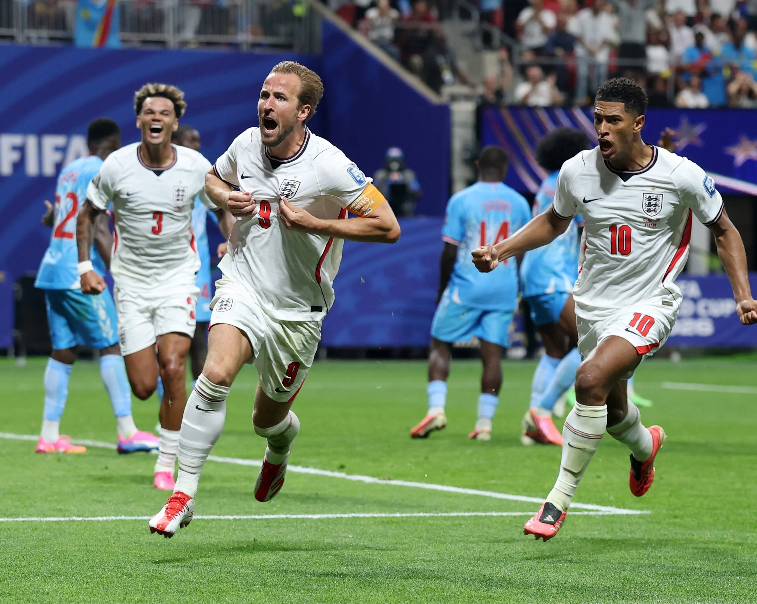Harry Kane netted a brace for England to complete a come-from-behind victory against DR Congo in the round of 32.