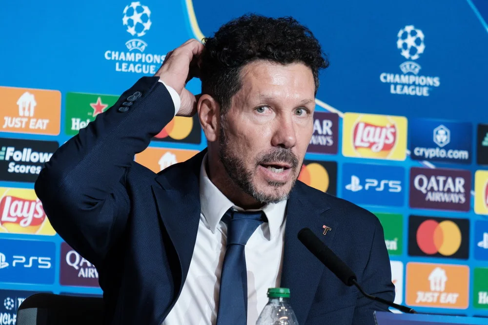 Diego Simeone at a press conference